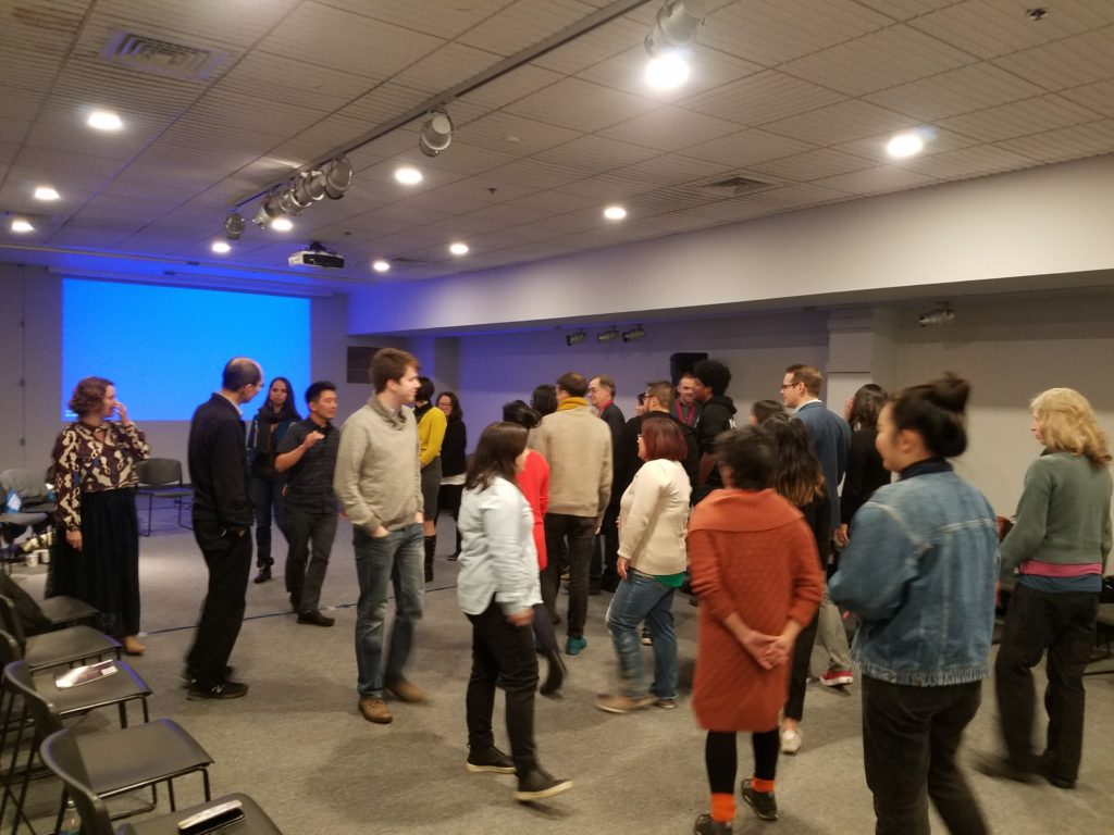 A workshop led by Byron Au Yong and Aaron Jafferis at the Music of Asian America Festival in November, 2018