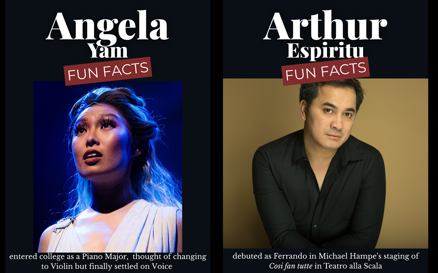 Images of Angela Yam and Arthur Espiritu
