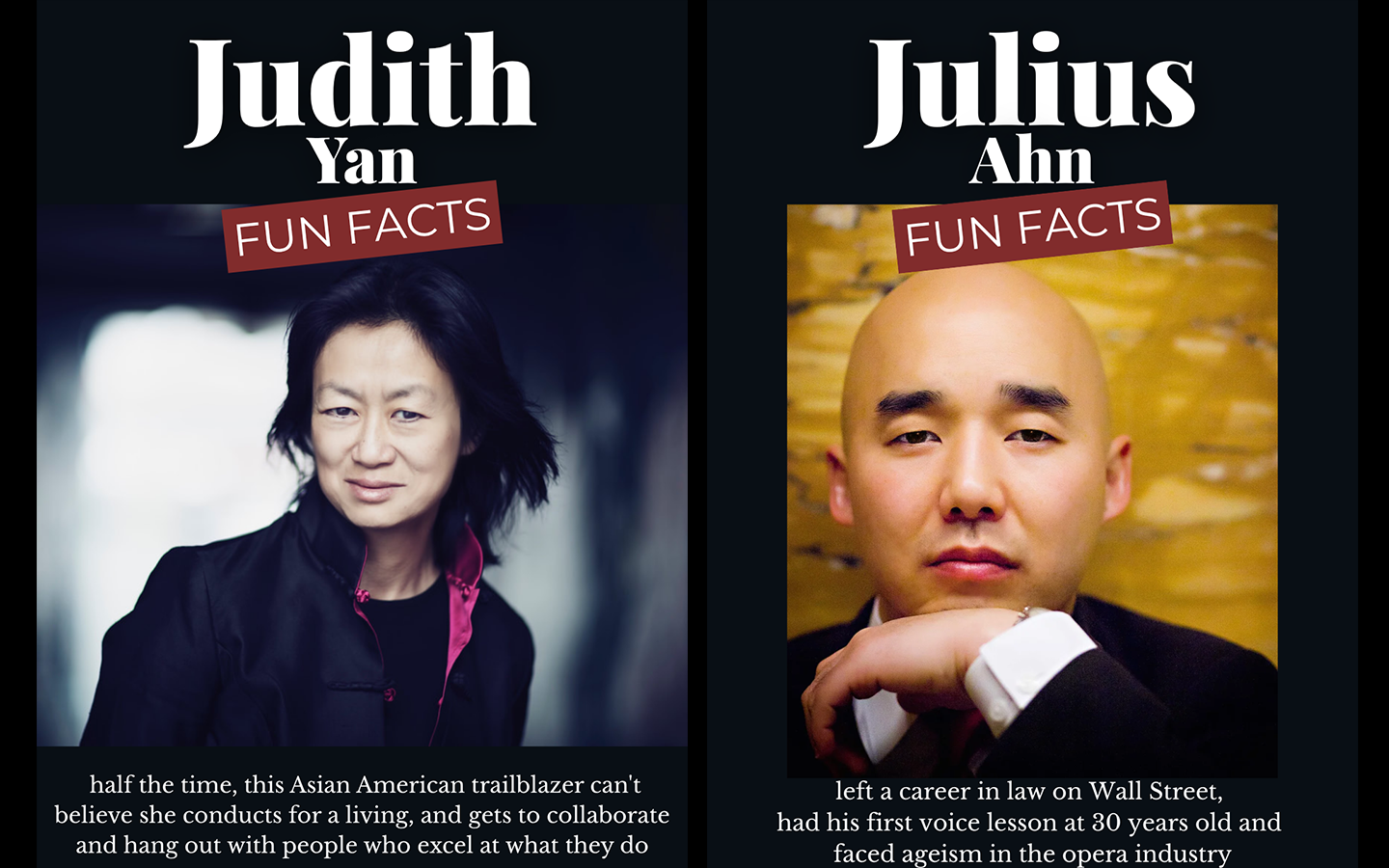 Images of Judith Yan and Julius Ahn