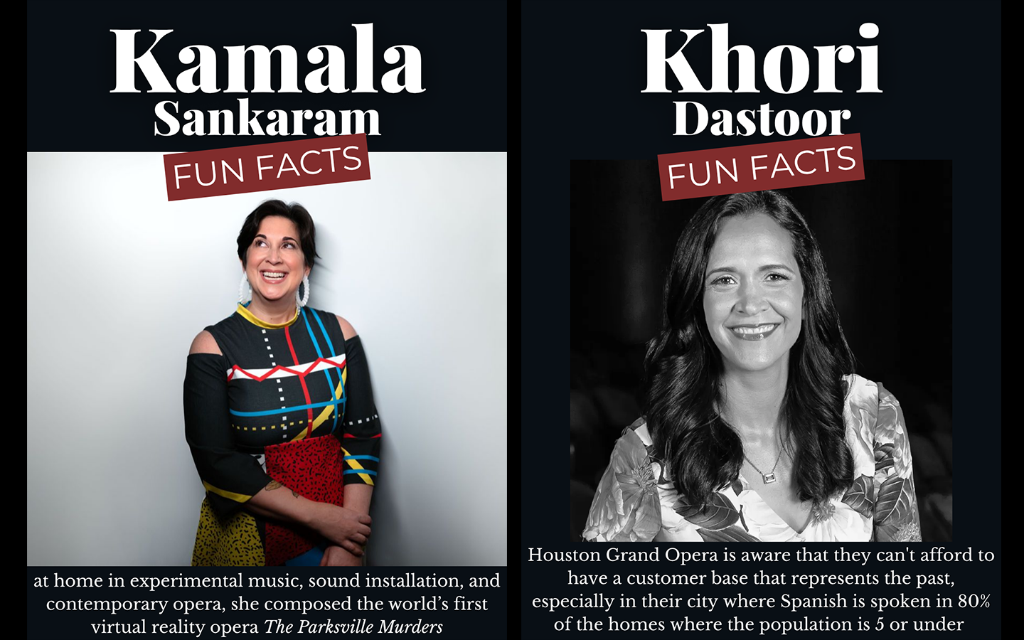 Images of Kamala Sankaran and Khori Dastoor