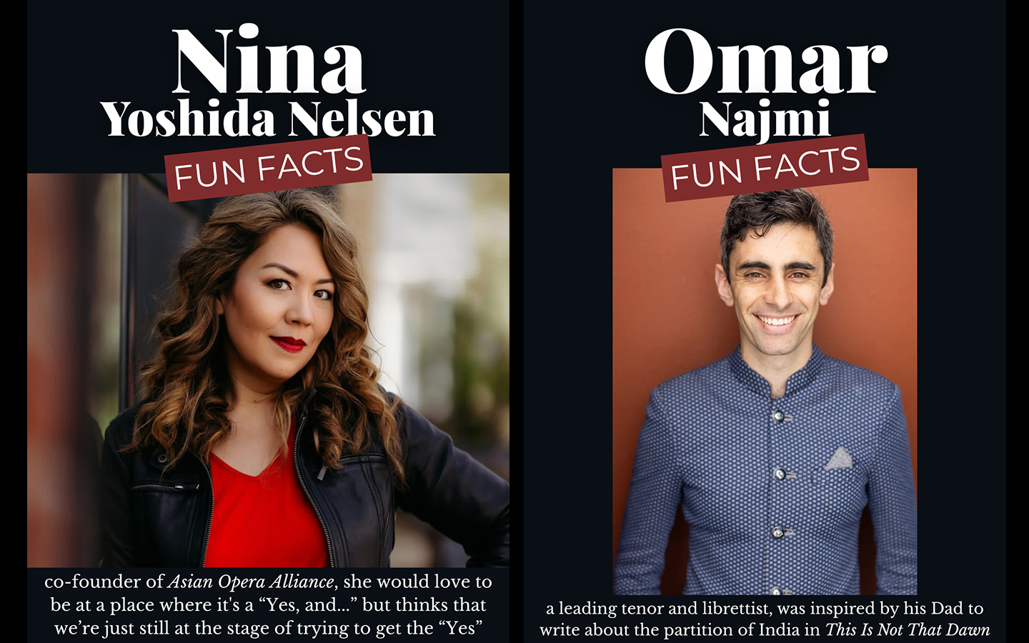 Images of Nina Yoshida Nelsen and Omar Najmi