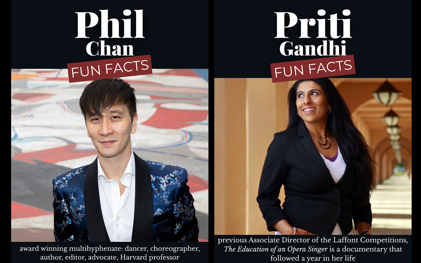 Images of Phil Chan and Priti Gandhi