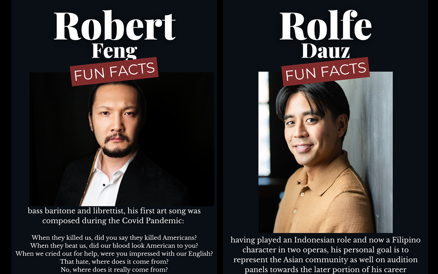 Images of Robert Feng and Rolfe Dauz