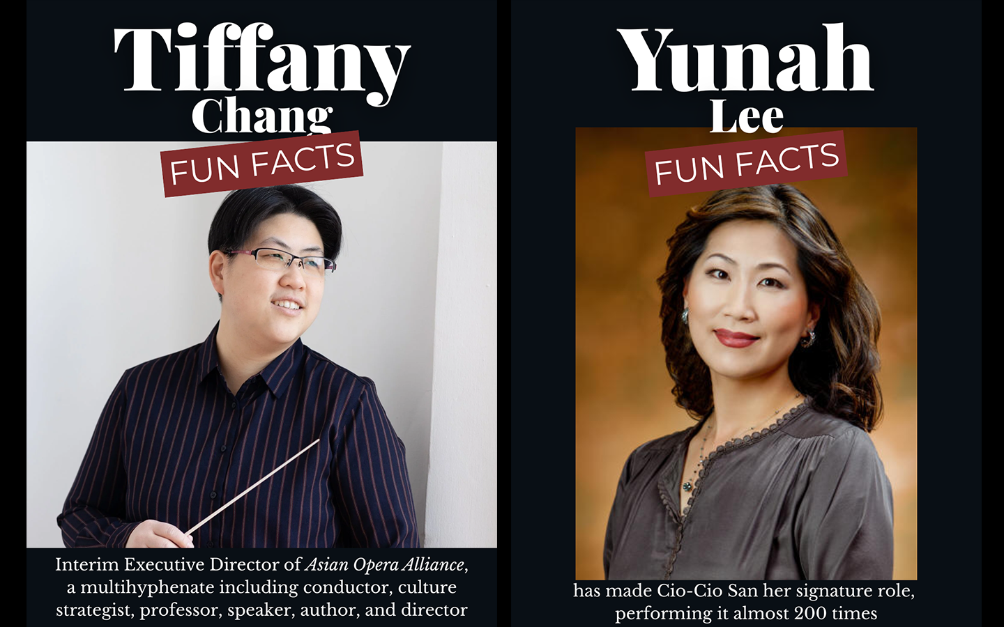 Images of Tiffany Chang and Yunah Lee